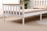 White & Natural Wood Shaker Wooden Bed Frame