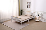 White & Natural Wood Shaker Wooden Bed Frame