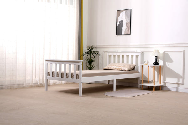 White Wood Shaker Wooden Bed Frame