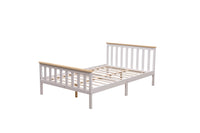 White & Natural Wood Shaker Wooden Bed Frame