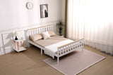 White & Natural Wood Shaker Wooden Bed Frame