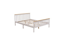 White & Natural Wood Shaker Wooden Bed Frame