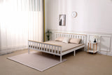 White & Natural Wood Shaker Wooden Bed Frame