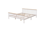 White & Natural Wood Shaker Wooden Bed Frame