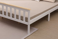 White & Natural Wood Shaker Wooden Bed Frame