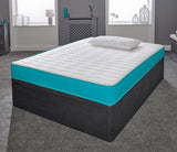 Hybrid Open Coil Spring & Memory Foam Mattress Featuring An Aqua Blue Border