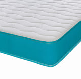 Hybrid Open Coil Spring & Memory Foam Mattress Featuring An Aqua Blue Border