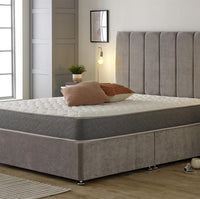 Grey Wavy Memory Foam Open Coil Spring Mattress