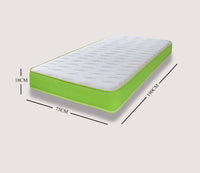 Kids Hybrid Open Coil Spring Mattress With Lime Green Border And Memory Foam Layer