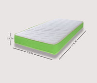 Kids Hybrid Open Coil Spring Mattress With Lime Green Border And Memory Foam Layer