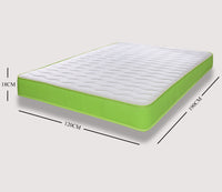 Kids Hybrid Open Coil Spring Mattress With Lime Green Border And Memory Foam Layer