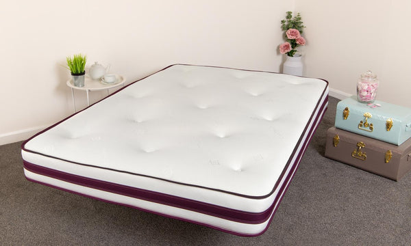 Desire Beds Open Coil Sprung Mattress 8 Layer Construction 9 Inch Deep Tufted Mattress With Memory Foam