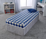 Luxury Budget Open Coil Sprung 7 Inch Deep Blue Check Mattress "