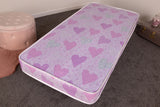 Desire Beds Pink Hearts 7 Layer Open Coil Spring Mattress