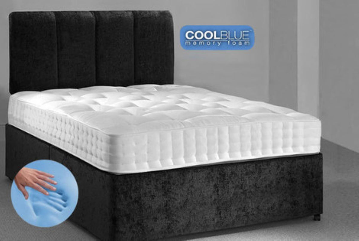 Rome Cool Blue Memory Sprung Mattresses – Desire Beds